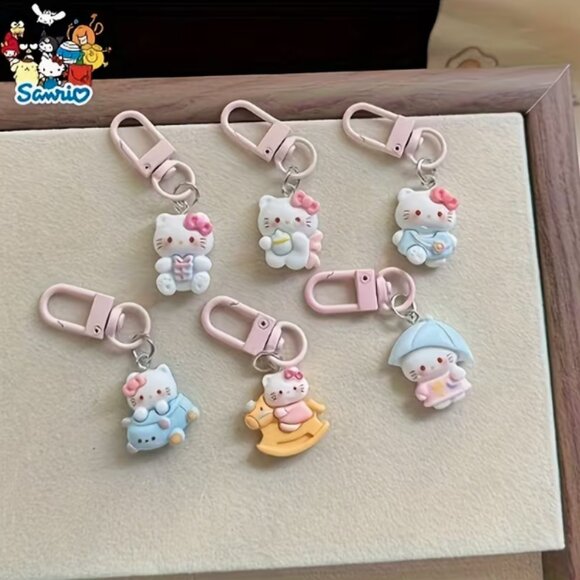 🍏50% OFF/3+...6-pcs Set of Cute Hello Kitty Bag Charms - Picture 3 of 9